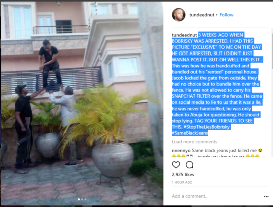 Photo Of Bobrisky Thrown Over The Gate By Policemen Who Arrested Him