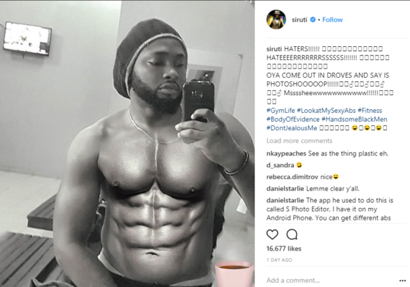 Uti Nwachukwu Shows Off His Hot Body In New Photo