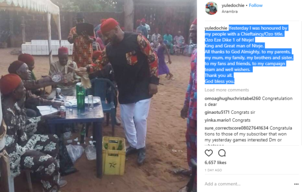For The First Time Ever, Actor Yul Edochie Pictured with Mum as He Bags a Chieftaincy Title [Photos]