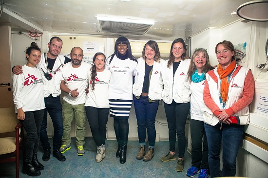 Stephanie Linus Visits The Rescue Ship “Aquarius” In Italy As She Advocates Against Human Trafficking [photos]