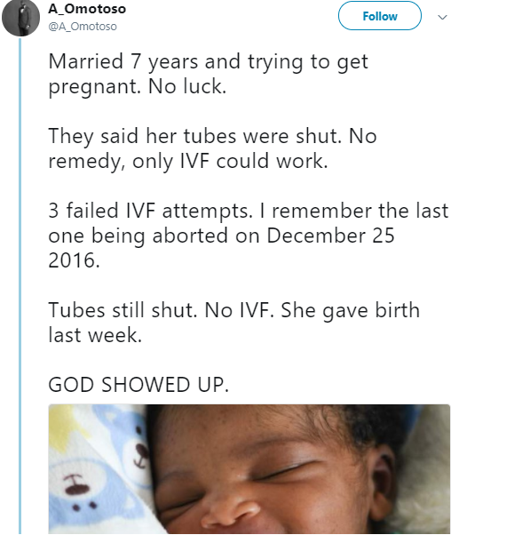 7 Years of Childlessness, 3 Failed IVF and Doctors Certifies There Was 'No Remedy', Woman with 'Shut Wombs' Gives Birth [photos]