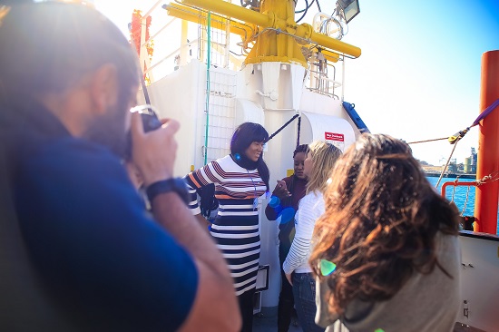 Stephanie Linus Visits The Rescue Ship “Aquarius” In Italy As She Advocates Against Human Trafficking [photos]