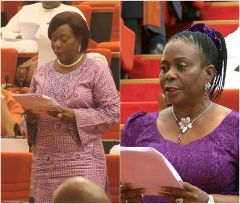 Power Drunk, Nigerian Senator, Biodun Olujimi, Orders Aide to Slap Nat. Assembly Staff  For Sharing Elevator with Her [Details]