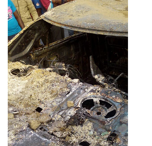 Endless Tears!!!Three Persons Burnt Beyond Recognition In Rivers State Car Accident [Graphic Photos]