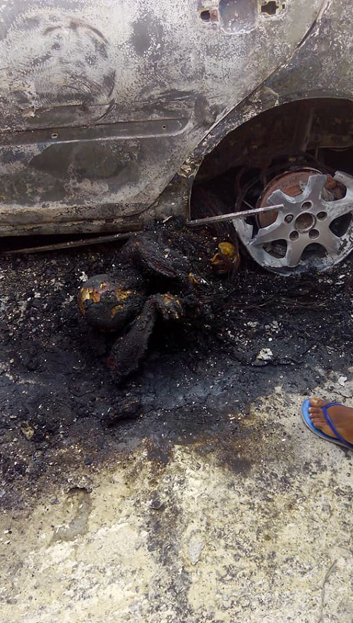 Endless Tears!!!Three Persons Burnt Beyond Recognition In Rivers State Car Accident [Graphic Photos]