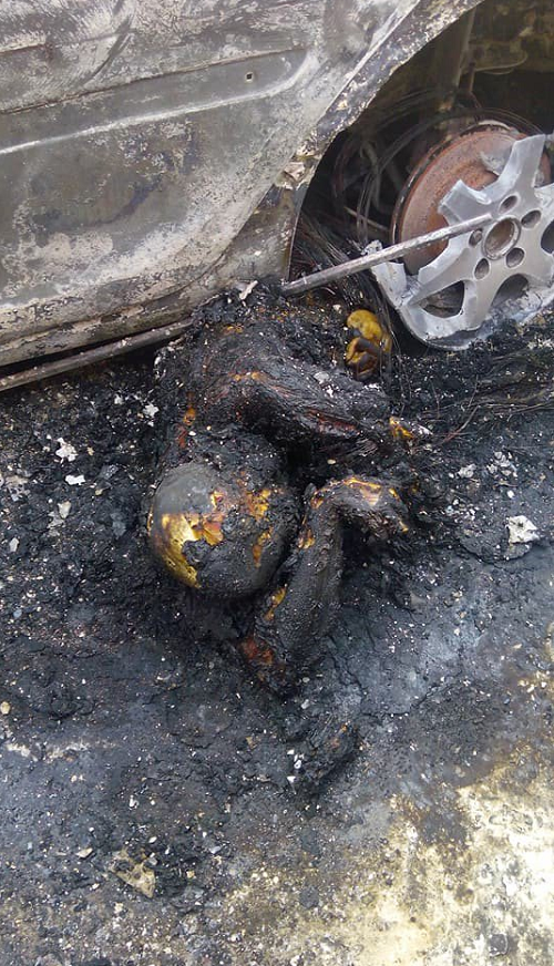 Endless Tears!!!Three Persons Burnt Beyond Recognition In Rivers State Car Accident [Graphic Photos]