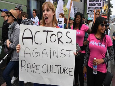 Photos Of Hollywood Actresses As They Protest Sexual Assault By Producers