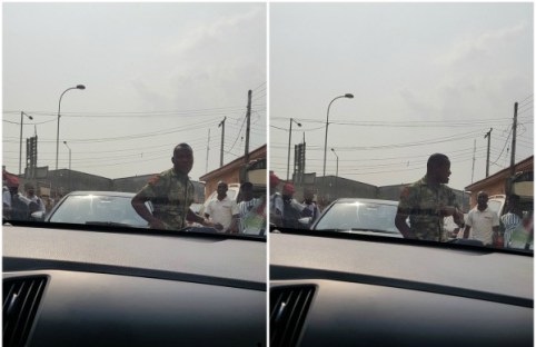 ‘100 Buharis’ Can’t Do Me Anything’- Soldier Brags After Damaging Car in Lagos