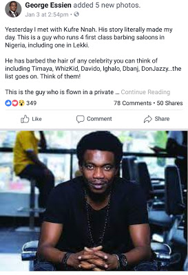 The Inspiring Story Of A Nigerian Superstar Barber Who Came To Lagos With Only N5000 And Years Later Flown In A Private Jet To Barb Senate President [Photos]