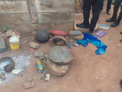 BREAKING: Police Arrest Badoo Cult Leader, Destroys Shrine [Photos]