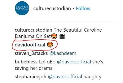 Davido Comments On Post About Caroline Danjuma with ‘Love Struck’ Emoji