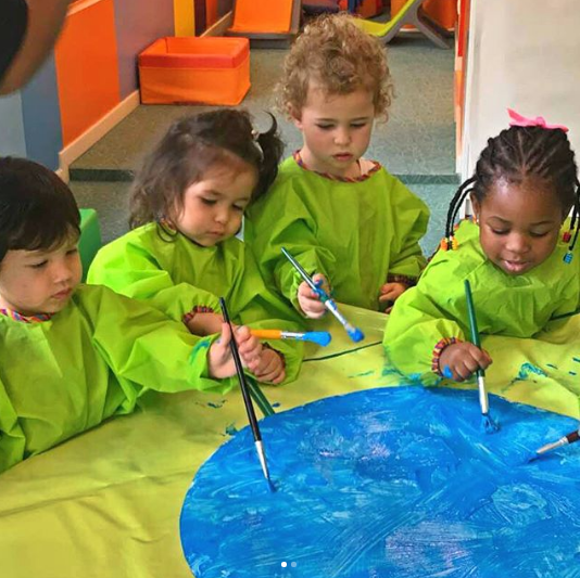 Photos Of Davido's Daughter Learning In Class With White Kids