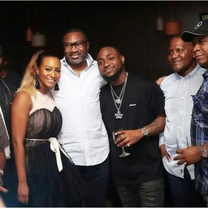 Excited Davido, Shares Photo Of Himself With Femi Otedola, DJ Cuppy And Dangote, At The New Year Eve Event [Photos]