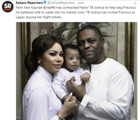 How Femi Fani-Kayode Reportedly Contracts T.B Joshua To Mediate In Marital Crisis With Wife