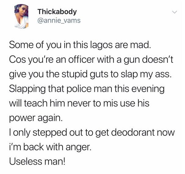 Nigerian Lady Slapped A Police Officer For Touching Her Butt In Public