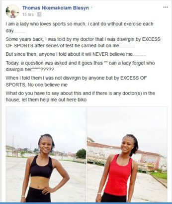 This Nigerian Lady Claims That She Was Disvirgined by Excess Sports