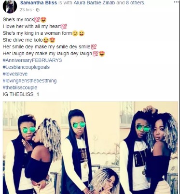 Nigerian Lesbian Celebrates Her Partner On Facebook Ahead Of Their Anniversary [Photos]