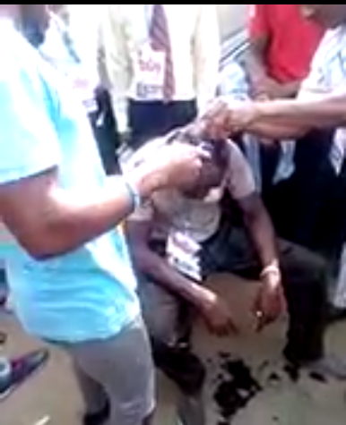 Endless Jubilations As Mad Man Gets Healed In Port-Harcourt, Hair Gets Shaved [Photos]