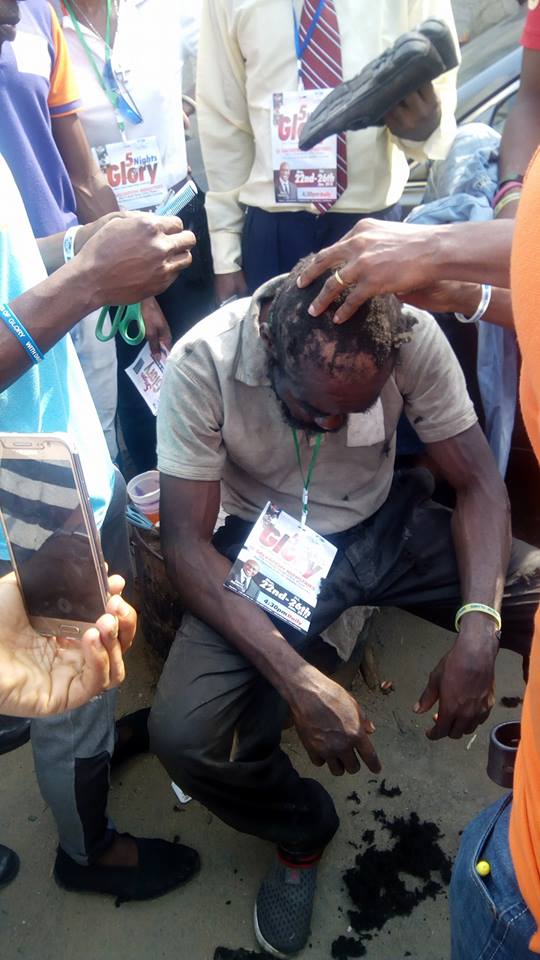 Endless Jubilations As Mad Man Gets Healed In Port-Harcourt, Hair Gets Shaved [Photos]