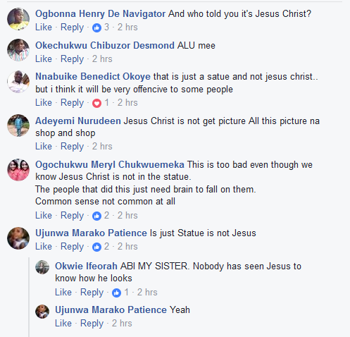 Outrage Sparked As Masquerade Uses Statue Of Jesus Christ For Performance [Photos]