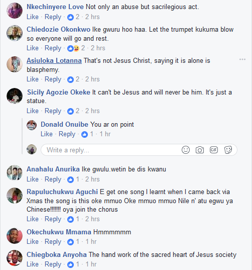 Outrage Sparked As Masquerade Uses Statue Of Jesus Christ For Performance [Photos]