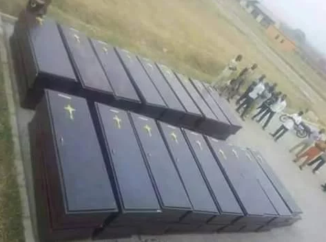 1st Photos From The Mass Burial For The 75 Victims Of Herdsmen Attack In Benue