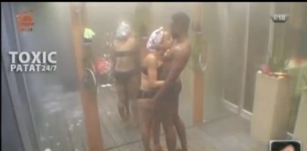 #BBNaija: Miracle And Nina Spotted Making Out In The Shower [Photos/Video]