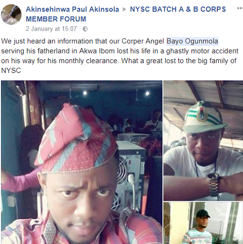 So Sad!!!!Handsome Corps Member Dies In Motor Accident On His Way To His State Of Deployment