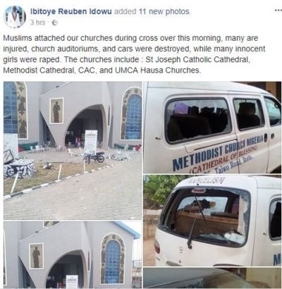 Ilorin Based Pastor Cries Out, Reveals How Muslims Attacked His Church And 4 Others During Cross Over Night And Raped Girls [Photos]