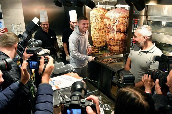Former Arsenal Striker Lukas Podolski Now Sells Shawarma in Germany [Photos]