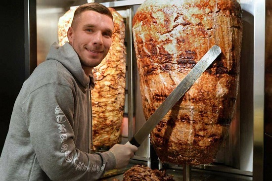 Former Arsenal Striker Lukas Podolski Now Sells Shawarma in Germany [Photos]