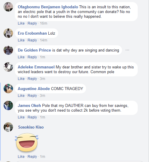 Nationwide Outrage As Senator Commissions Electric Pole In His Constituency [Photos]