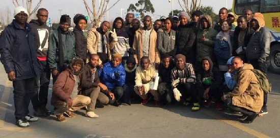 Photos of 30 Shoemakers, selected by Abia State government, as they arrive China for Training  