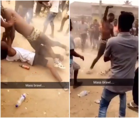 Yahoo Boy Spotted Fighting Friends Who Abandoned Him After Going Broke