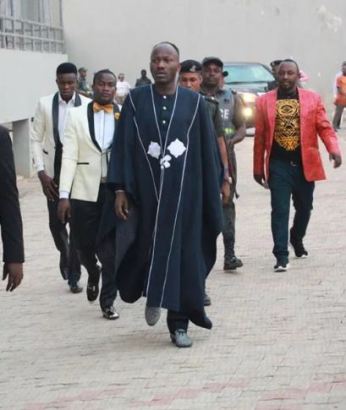 Apostle Johnson Suleman Spotted Rocking the Replica Of Ebuka’s Internet Breaking Agbada [Photos]
