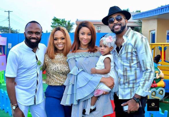 Sweet Couple, Banky W and Adesua Attend Noble Igwe and Daughter’s Birthday Party [Photos]