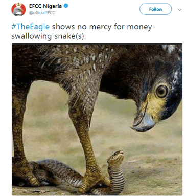 Finally, EFCC React To The Story Of The Money-Swallowing Snake At The JAMB Office