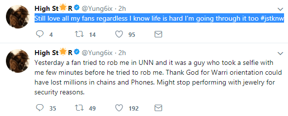 #Jstknw: Yung6ix Narrowly Escapes as Mayorkun Was Robbed at UNN Event in Enugu