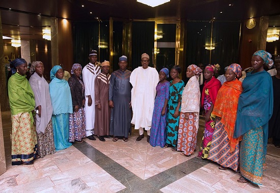 President Buhari Meets UNIMAID Lecturers and Women Recently Rescued from Boko Haram