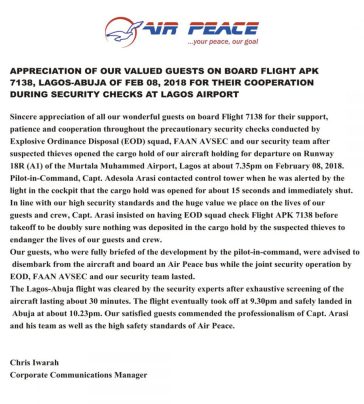 Air Peace On the Run Way, Attacked By Robbers In Lagos