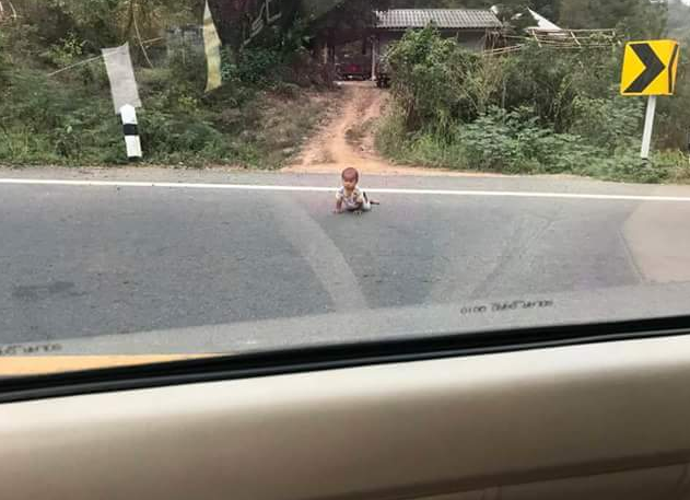 Oh My! Baby Crawls Out Of The House To The Highway While His Parents Were Deep Asleep [Photos]
