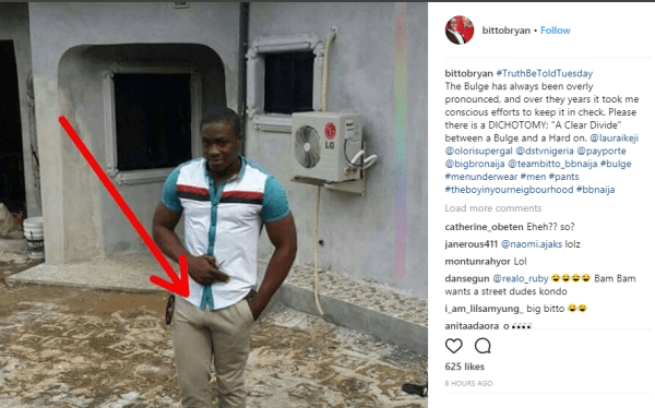 #BBNaija: Bitto Denies Having an Erection While Comforting Nina, supports it with Throwback Photos