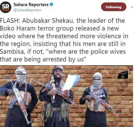 Boko Haram Leader Shekau Taunts Nigeria Army Claims in New Video Boko Haram Leader Shekau Taunts Nigeria Army Claims in New Video