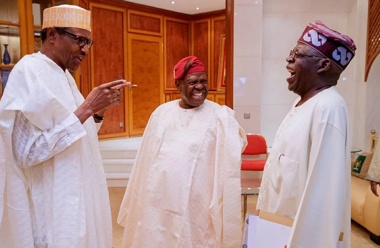 Photos: President Buhari Spotted with APC Leaders Asiwaju Bola Ahmed Tinubu and Chief Bisi Akande