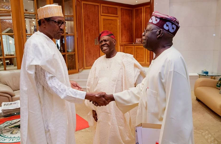 Photos: President Buhari Spotted with APC Leaders Asiwaju Bola Ahmed Tinubu and Chief Bisi Akande