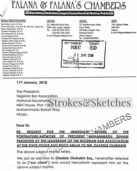 Nigerian, Oladelemi Philip, Sues NBA for Rejecting His Painting & Presenting It to Buhari as A Birthday Gift