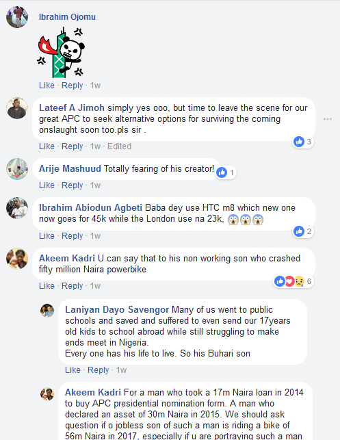 Nigerians React to Photo of President Buhari Using a Very Simple Phone.