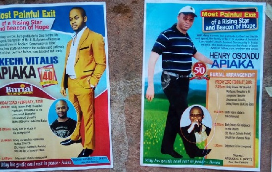 So sad, Two Brothers to Be Buried the Same Day After Their Deaths in Imo State [Photo]
