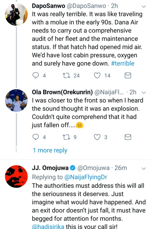 “It Is Like Travelling In A Molue”! Dana Air Passengers Talk About Their Experience As Plane Door Falls Off