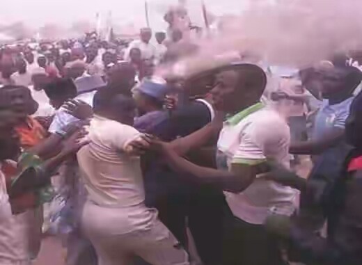 #Dapchigirls: Angry Dapchi Residents Stone Yobe State Governor, Gaidam [Photos]